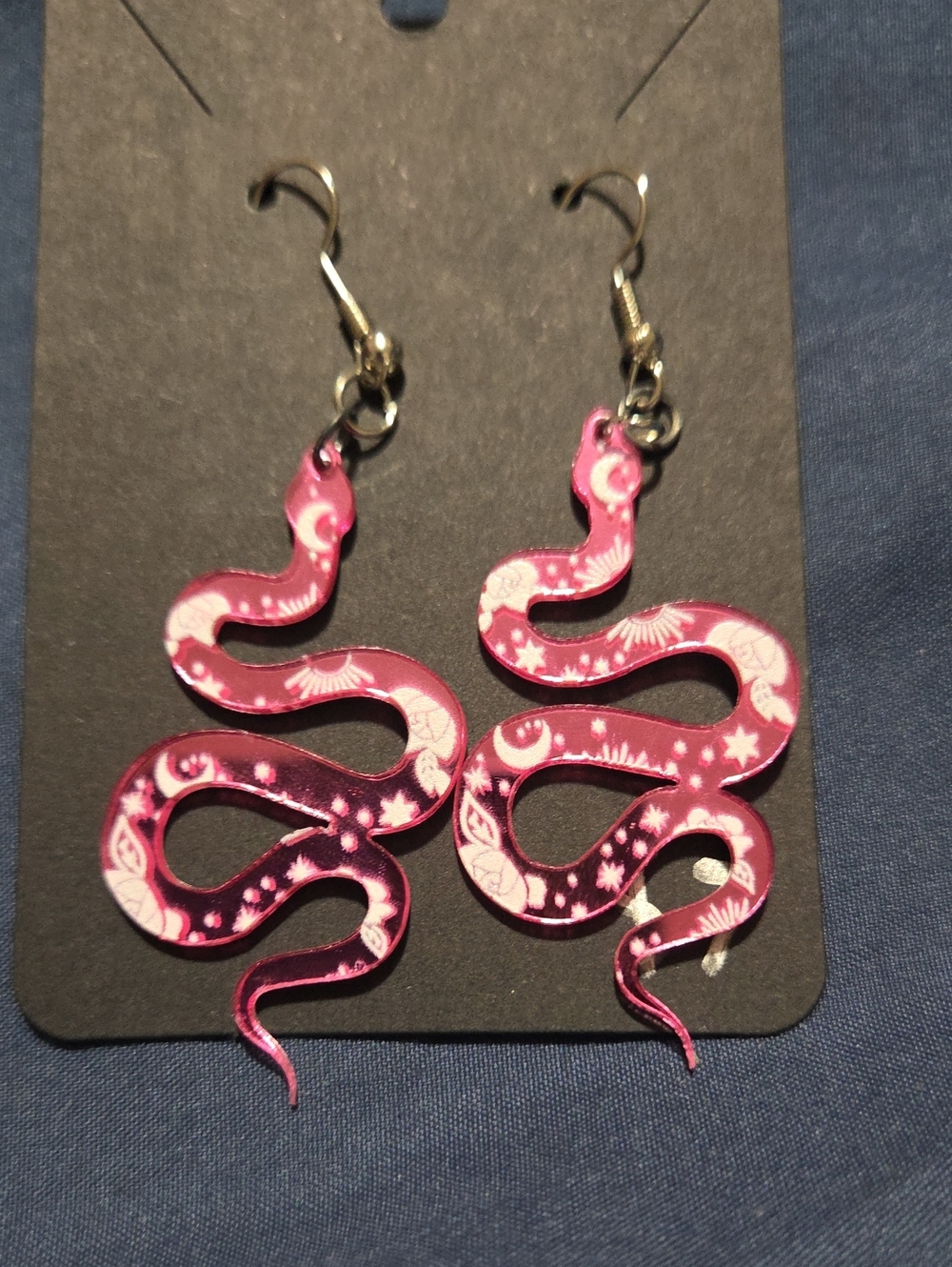 Pink Snake Dangle Earrings - Women Jewelry